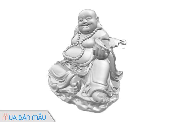 Mẫu khắc tròn xoay 4D tượng tôn giáo Phật Di Lặc T01